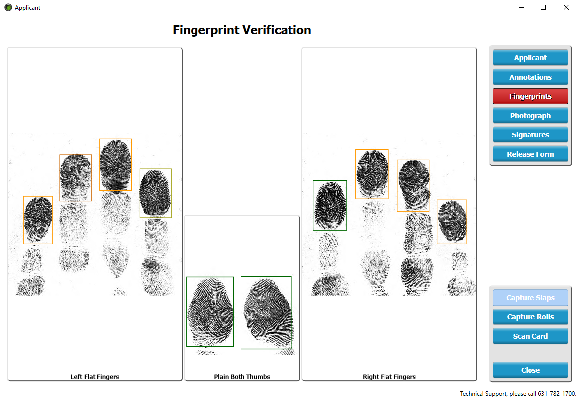 Slap Fingerprint Capture